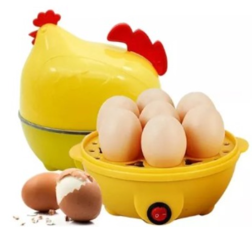 Hervidor de huevos eléctrico gallina amarilla con huevos
