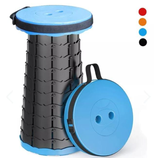 Silla plegable retráctil azul y negra - colores disponibles