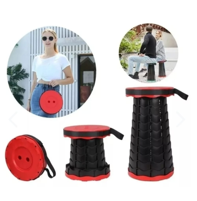 Silla plegable retráctil roja - uso en exteriores
